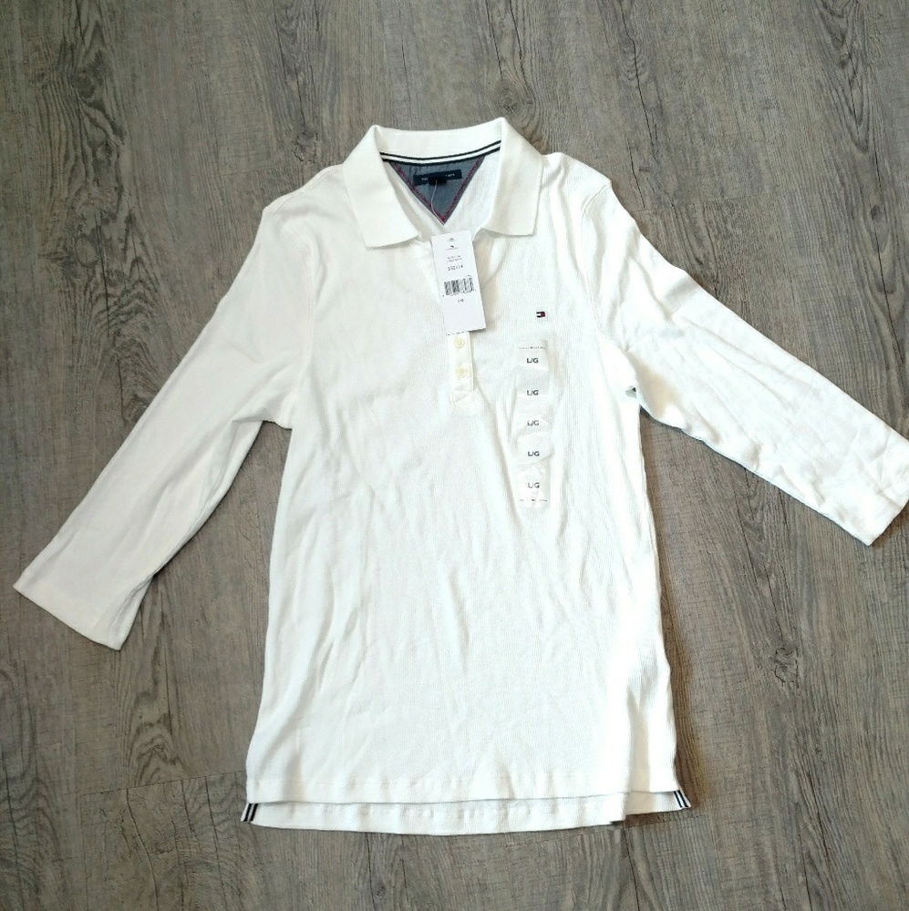 NWT Tommy Hilfiger 100% Cotton 3/4 Sleeve Polo - Picture 3 of 8